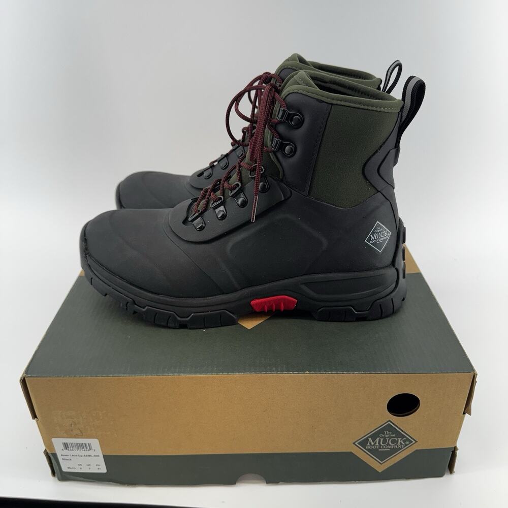 Muck Boots Originals Men's Apex Lace Up Boots 3MM Neoprene Black Mens Size 8